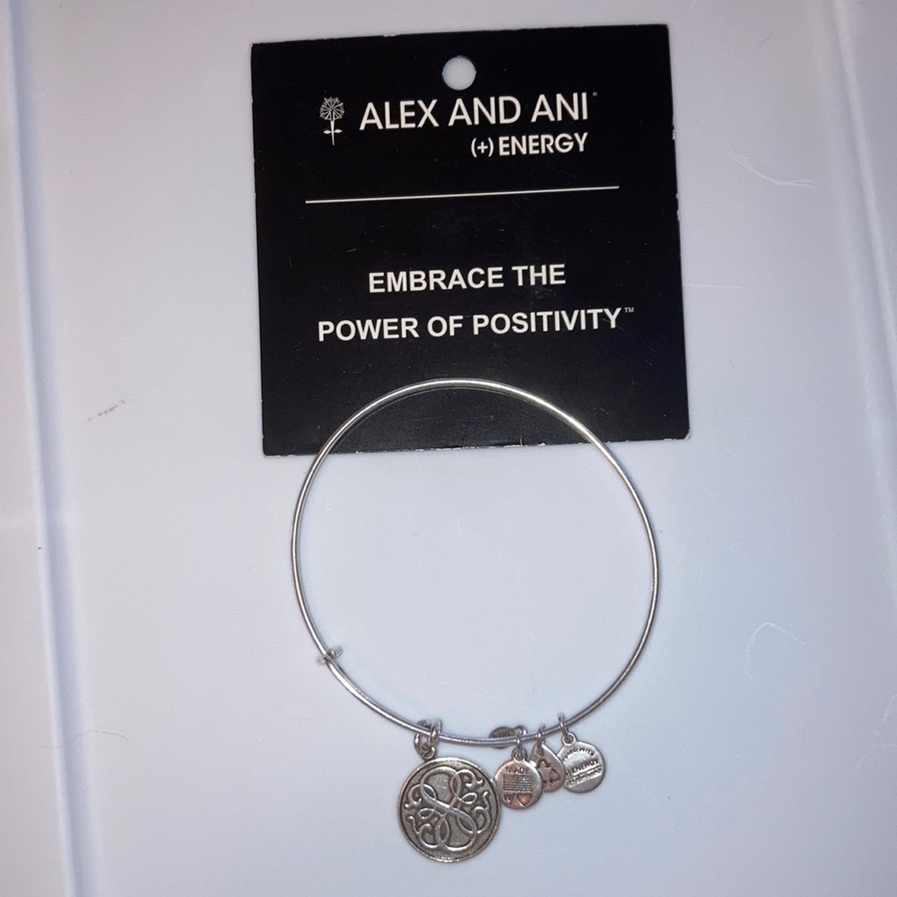 Alex and Ani silver Energy bangle charm bracelet